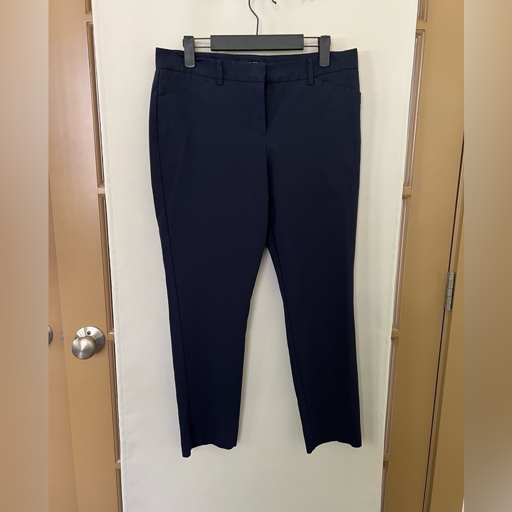 Mario Serrani Womens 10 Black Straight Leg Slacks Dress Pants